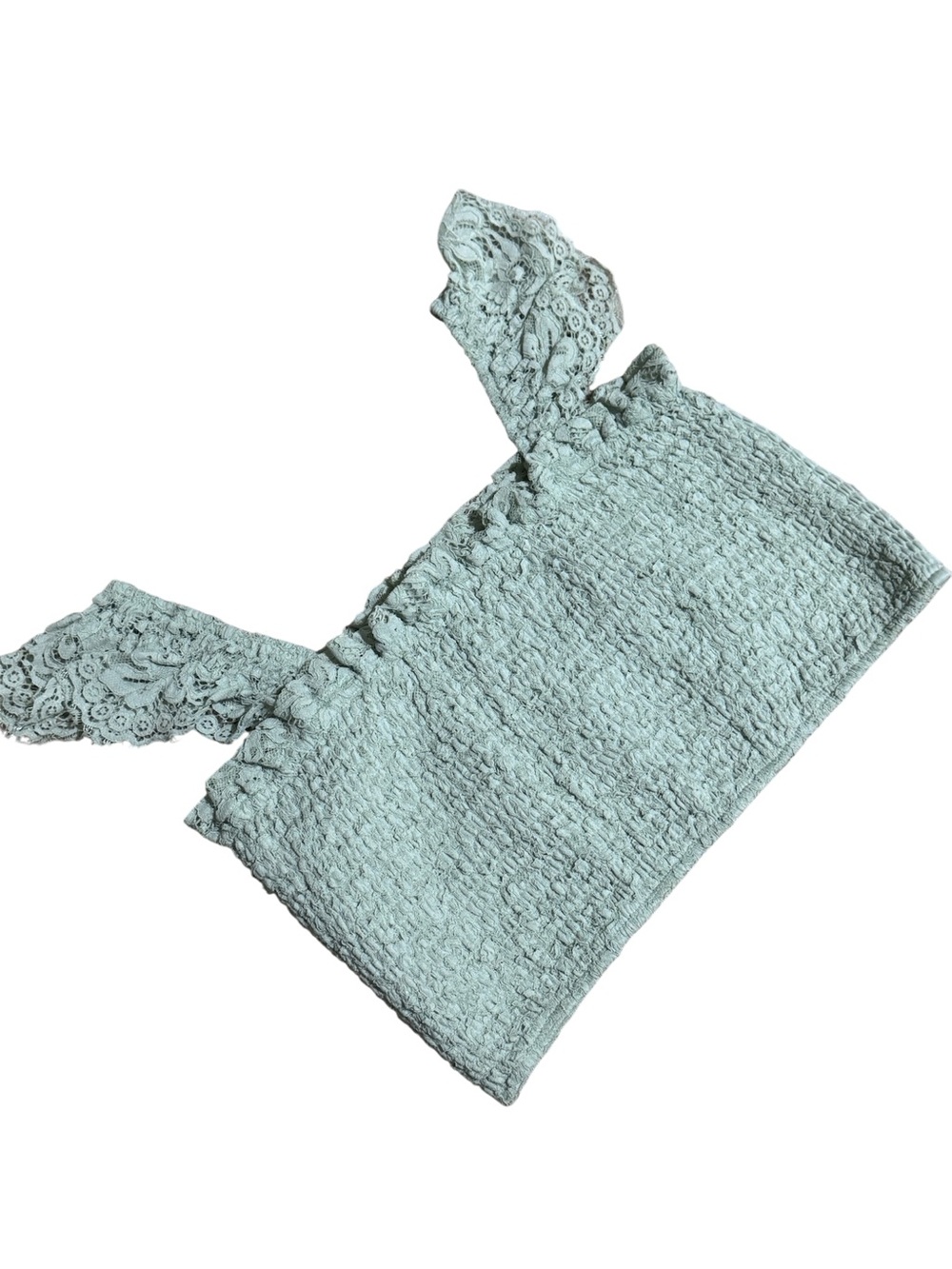 Altar'd State Mint Lace Smocked Tube Top